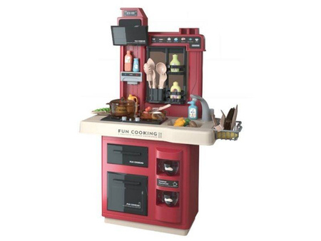 Multifunkcyjna kuchnia dla dzieci światło dźwięk naczynia jedzenie bordowa
