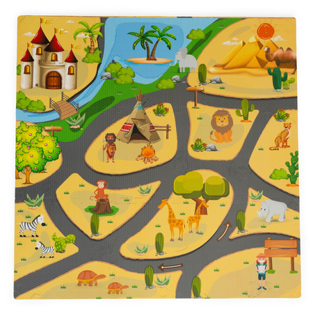 Mata edukacyjna puzzle piankowe dla dzieci safari dywanik  do pokoju dziecka 93x93 cm