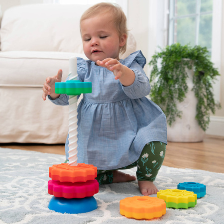 Zakręcona wieża SpinAgain Fat Brain Toys Piramidka dla dzieci Układanka Wieża FA110-1