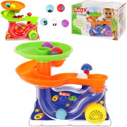 Zjeżdżalnia wyrzutnia piłeczek zestaw dla dziecka fontanna tor kulkowy