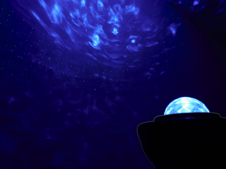 Lampka nocna Projektor gwiazd - obrotowy z głośnikiem Bluetooth