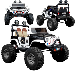 Samochód na akumulator Jeep elektryczny policja Auto dla dzieci 4 silniki światła LED SX1719