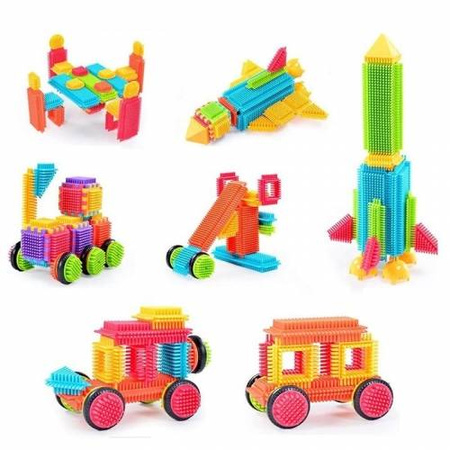 Klocki konstrukcyjne edukacyjne jeżyki 90 elementów w torbie