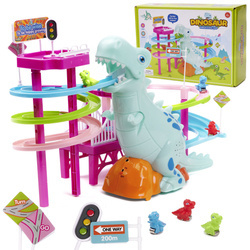 Tor samochodowy dinozaur dla dzieci Wyścig dinozaurów Interaktywna zabawka dla dzieci