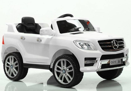 Auto na akumulator Mercedes ML350 biały elektryczny dla dzieci światła LED