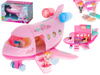 Duży samolot Transporter z akcesoriami i mebelkami różowy Odrzutowiec 