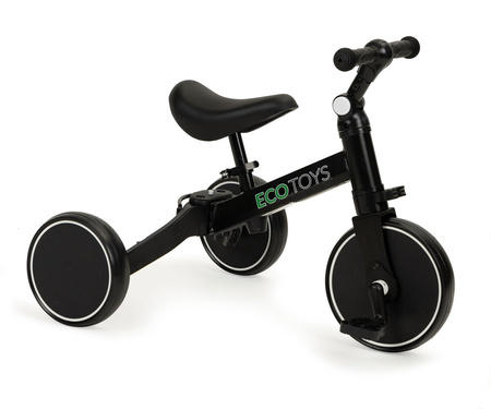 Rowerek biegowy z pedałami Rower trójkołowy dla dzieci 4w1 Ecotoys czarny YM-BB-6 BLACK