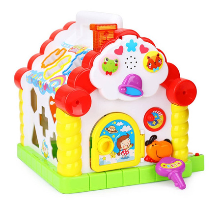 Edukacyjny domek Zabawka interaktywna dla dzieci Sorter z pianinkiem i liczydłem