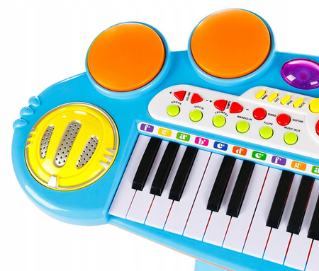 (OUTLET) Elektroniczne organki dla dzieci pianinko keyboard mikrofon stołek