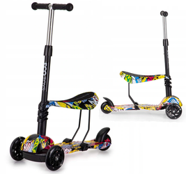 Trójkołowa hulajnoga balansowa z siedziskiem dla dzieci Ecotoys BW-203 GRAFFITI YELL