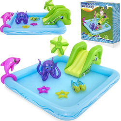 Dmuchany basen ogrodowy dla dzieci Wodny plac zabaw ze zjeżdżalnią Bestway