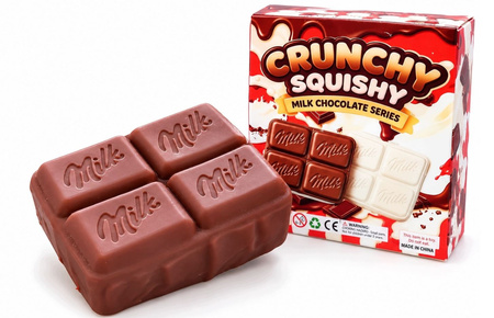 Gniotek sensoryczny antystresowy dla dzieci Crunchy Squishy mleczna czekolada 4 kostki