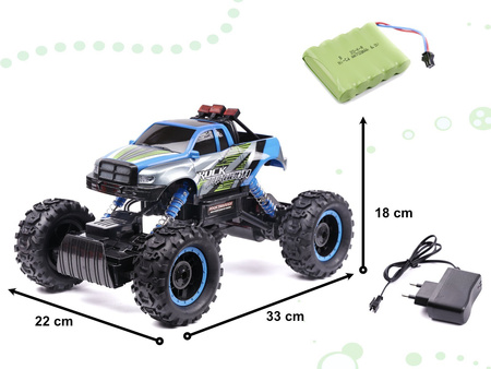 Duży samochód zdalnie sterowany Rock Crawler Pick-up Auto RC 1:14 4WD niebieski