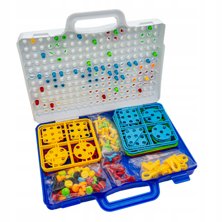 Zestaw edukacyjny konstrukcyjny dla dzieci Klocki do układania Wkrętarka Układanka Kreatywna mozaika w walizce