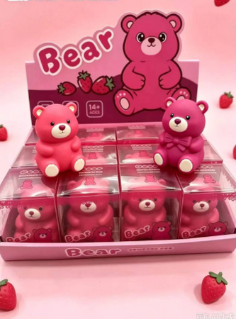 Gniotek miś różowy dla dzieci zabawka antystresowa sensoryczna chrupiący squishy