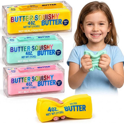 Gniotek dla dzieci masło butter chrupiący mix kolorów żółty niebieski różowy zabawka antystresowa