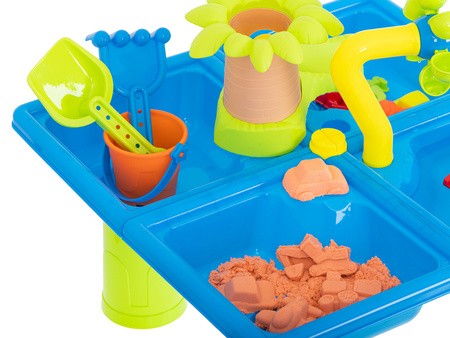Stolik wodny Zestaw do kąpieli i piaskownicy Palma dla dzieci do piasku 24 elementy