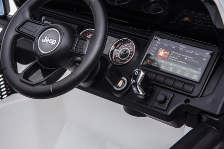 Samochód na akumulator Jeep Wrangler Rubicon elektryczny Auto dla dzieci 2 silniki światła LED biały