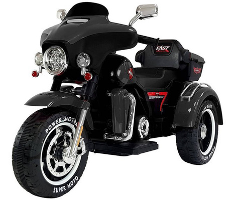 Duży motocykl elektryczny motor na akumulator dla dzieci dwa silniki czarny ABM-5288