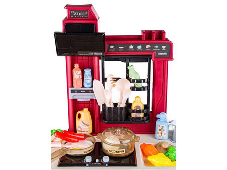 Multifunkcyjna kuchnia dla dzieci światło dźwięk naczynia jedzenie bordowa