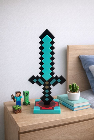 Lampka nocna miecz Minecraft dla dzieci LED 7 kolorów 35 cm