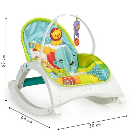 Leżaczek bujaczek kołyska dla dzieci z zabawkami 2w1 Fotelik z wibracjami Ecotoys