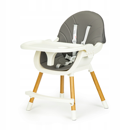 Krzesełko Fotelik do karmienia z tacką dla dzieci szary Ecotoys HA-004 GRAY
