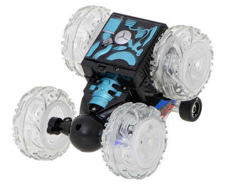 Samochód zdalnie sterowany RC dla dzieci Tumbler PL tańczy i świeci niebieski