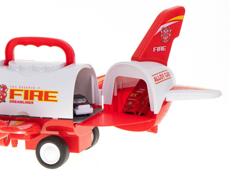 Duży interaktywny samolot Transporter dla dzieci tryskający wodą Straż pożarna Samochody