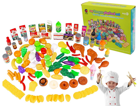 Plastikowe warzywa i owoce Zestaw Kuchnia 120 elementów