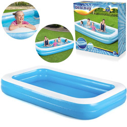 Dmuchany basen rodzinny ogrodowy niebieski Bestway 305/183/46