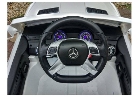 Auto na akumulator Mercedes ML350 biały elektryczny dla dzieci światła LED