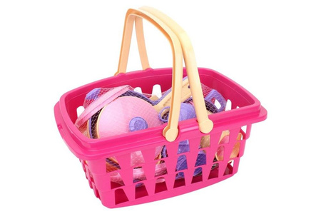 Zestaw akcesoriów kuchennych garnki naczynia koszyk dla dzieci