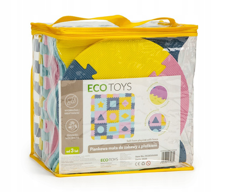 Gruba mata edukacyjna z kształtami dla dzieci Piankowe puzzle Suchy basen ECOTOYS