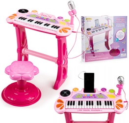 Pianinko organki z mikrofonem keyboard dla dzieci HC490441 PINK