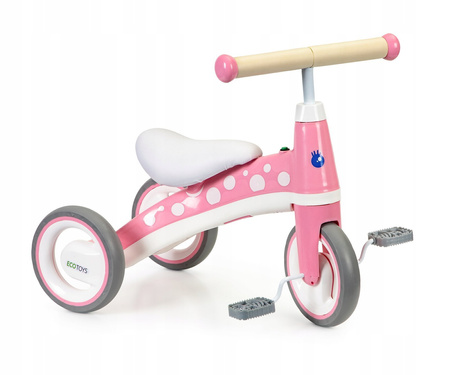 Rowerek biegowy z pedałami Rower trójkołowy dla dzieci Ecotoys różowy LC-V1850 PINK