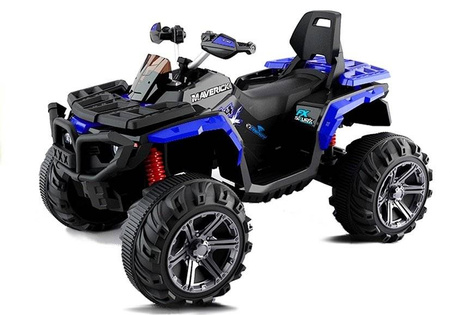 Niebieski elektryczny pojazd quad na akumulator dla dzieci światła LED BBH3588 