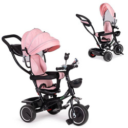 Rower rowerek trójkołowy Wózek dla dzieci obracane siedzisko Spacerówka różowy JM-066-9 PINK