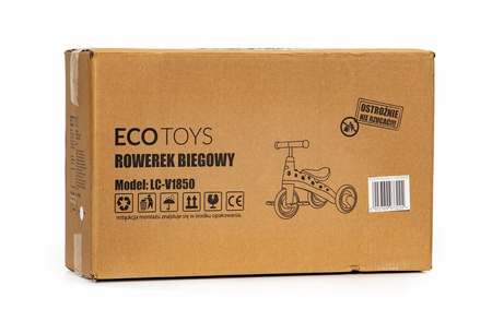 Rowerek biegowy z pedałami Rower trójkołowy dla dzieci Ecotoys biało-brązowy LC-V1850 WHITE