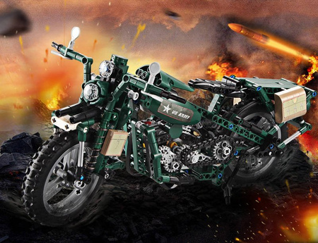 Klocki konstrukcyjne CADA Motocykl militarny Motor dla dzieci 550 elementów