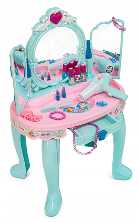 Toaletka dla dziewczynek z dźwiękiem i światłem, akcesoriami i lusterkiem