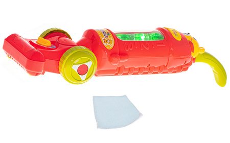 Duży interaktywny czerwony odkurzacz dla dzieci z dźwiękiem i światłem Zestaw do sprzątania