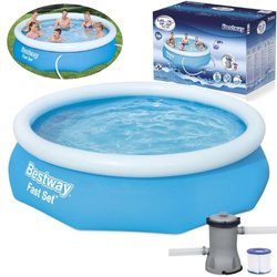 Basen rozporowy ogrodowy niebieski Bestway 305x76 cm filtr pompa