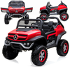 Duży samochód na akumulator dla dzieci auto Mercedes Unimog czerwono-czarny światła LED