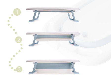 Składana wanienka z termometrem i poduszka niebieska