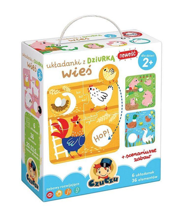 CzuCzu Układanki z dziurką - Wieś - 6 obrazków