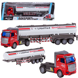 Tir ciężarówka z przyczepą zabawkowa cysterna dla dzieci 1:48