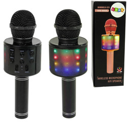 Mikrofon bezprzewodowy czarny dla dzieci USB karaoke głośnik nagrywanie