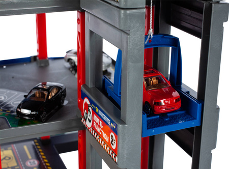 Duży parking Tor samochodowy dla dzieci Garaż z myjnią i stacją benzynową 4 samochody i helikopter