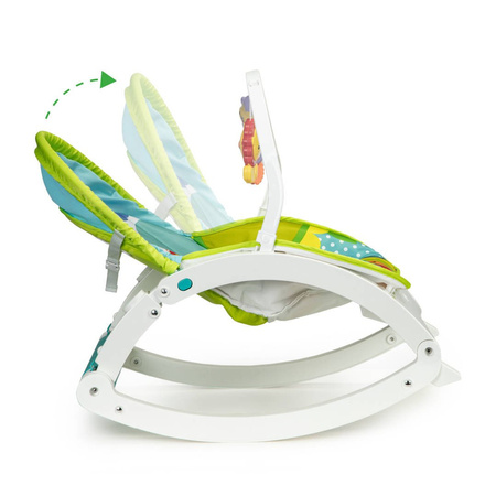 Leżaczek bujaczek kołyska dla dzieci z zabawkami 2w1 Fotelik z wibracjami Ecotoys